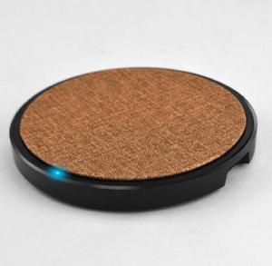PU Fabric Texture 12V 2A Qi Wireless Charging Pad 15W Quick Charge