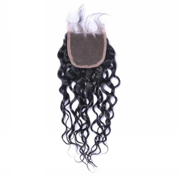 Qingdao Top Lace Closure 45Gram Natural Color Peruvian Water Wave Human Hair Closure