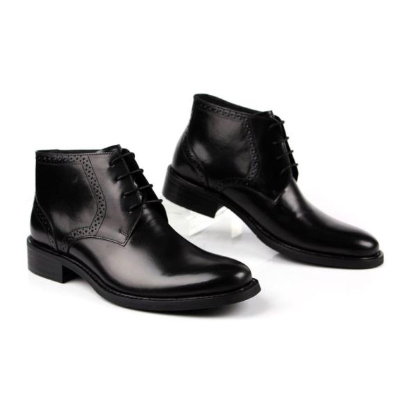 Full Grain Leathe Mens Ankle Boots  Round Toe Brown / Black Army Style Boots