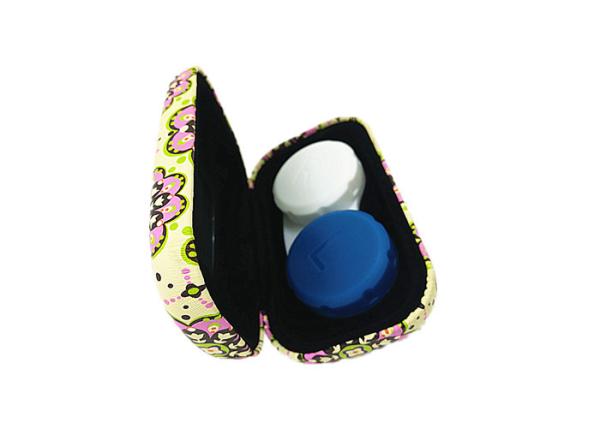 Portable Hard Tiny Contact Lens Travel Kit Case With Flowers For Children / Ladies