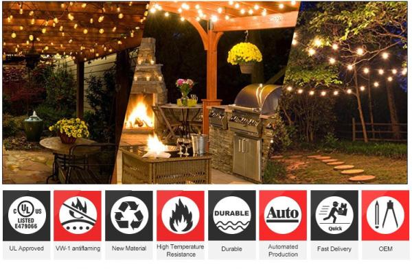 waterproof 25 G40 String Light With Clear Bulb For Garden, Lawn, Patio, Party, Outside, Holiday, Indoor, Outdoor Decorat