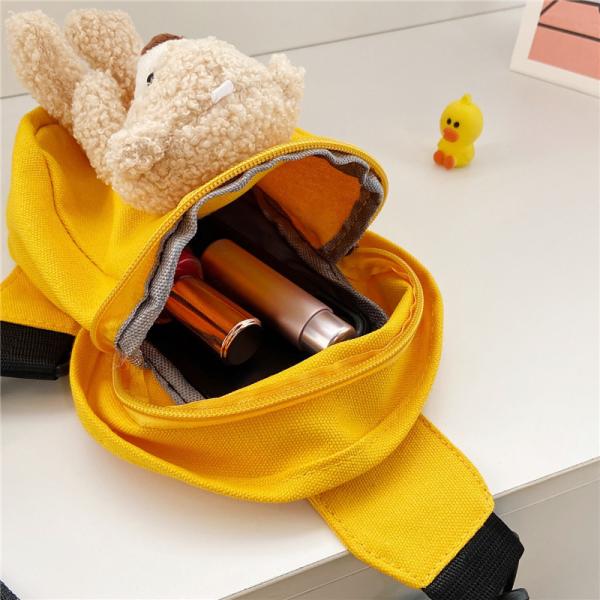 Mini Canvas Bag 2024 Cross-body Cute Bear Chest Bag for Boys and Girls Customized Color