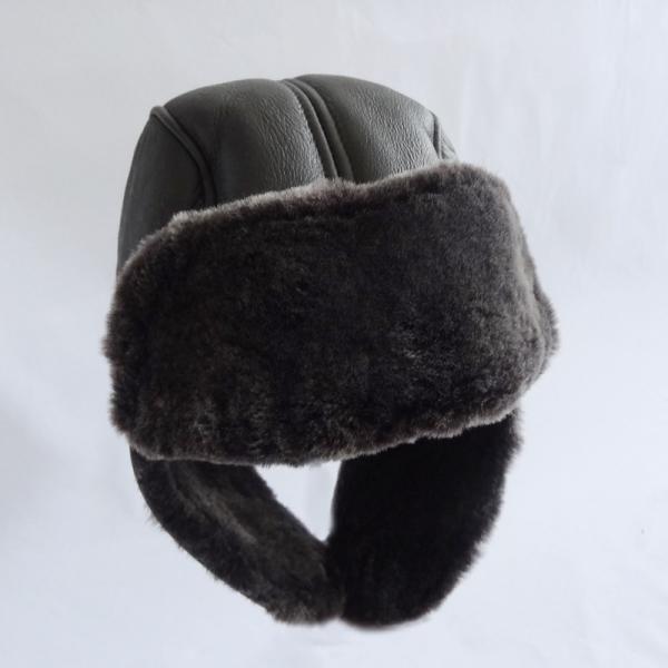 Russian Winter Fur Adult Earflaps Lamb Fur Leather 5 Panel Trooper Hat Australian Shearling Sheepskin Men Women Ushanka