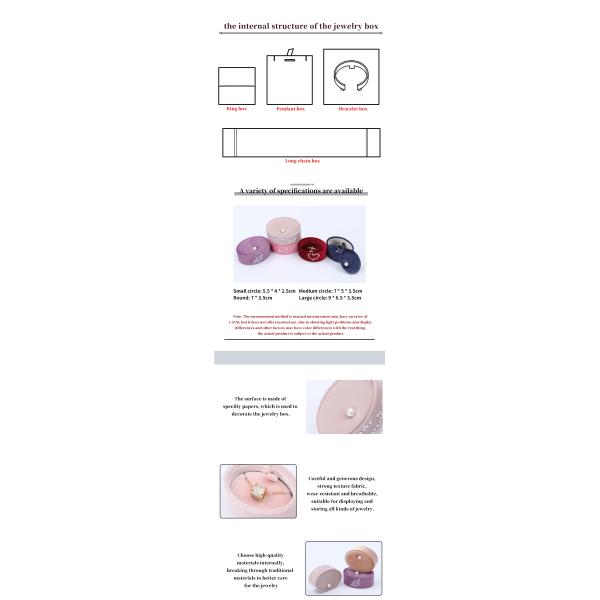 Mini Oval custom velvet ring box , Ring Storage Box With Pearl Ornament