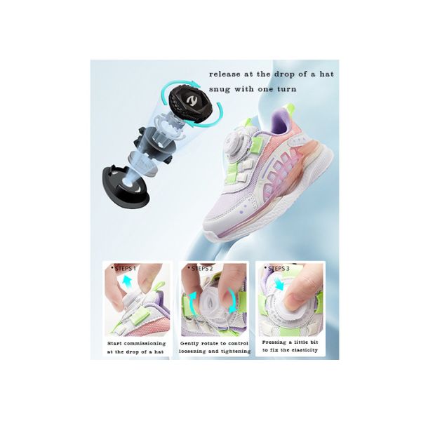 EVA Outsole Lace-Up Closure Children'S Casual Sneakers Breathable Kids' Sport Shoes