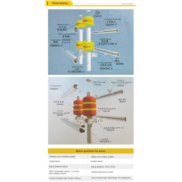 Highway Traffic Safety EVA Buckets Movable Road Guardrail 500mm