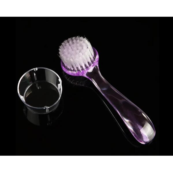 Retirer la poussière du maquillage brosse de lavage manucure plastique professionnel de l' art des ongles brosse de nettoyage de la poussière avec casquette tête ronde