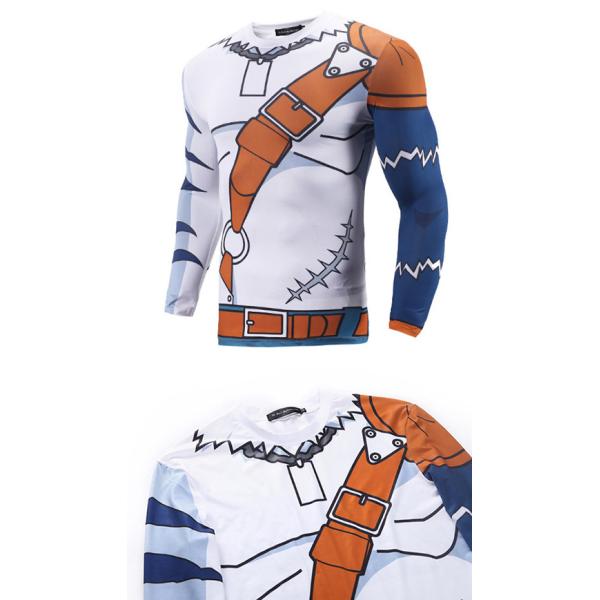 Anti Wrinkle Anime Round Neck Comic Track T Shirts Long Sleeves