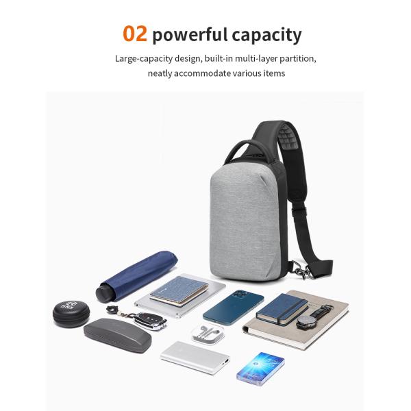 All Seasons 6L Oxford Textile Chest Sling Bags 17*10*30cm