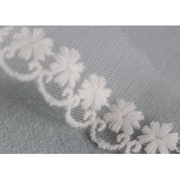 Французская флористическая вышитая нежность отделок шнурка сетки хлопка вручая для платьев ребенка