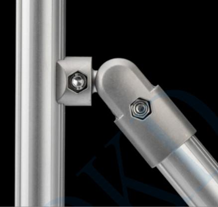 DYJ28-A07 軽量パイプ関節 産業用 拡張可能なアルミパイプ接続器 180° 外部関節