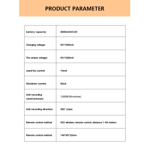 Plastic Portable Voice Amplifier Device For Privacy Protection With 1000mAh Battery