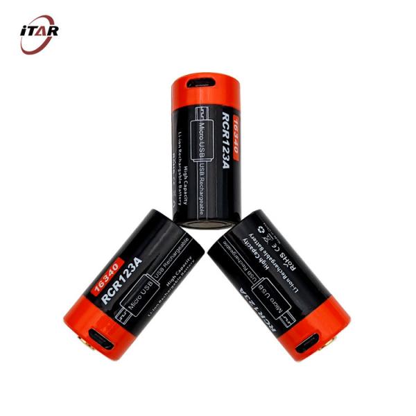 16340 Li Ion Rechargeable Batteries 700mAh 2.59Wh 3.7 Volt For Electronic Fans