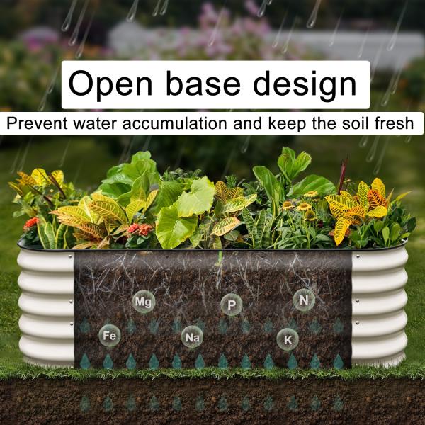 Antirust Large Galvanized Steel Planter Box Designed For Easy DIY