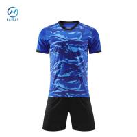 Vente à chaud bleu Sublimation Jeu de football Jersey de football personnaliser votre propre logo Uniforme de sport de haute qualité