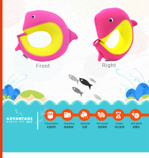 Customized Dolphin Kids Neck Pillow Travel To Reduce Neck Pressure