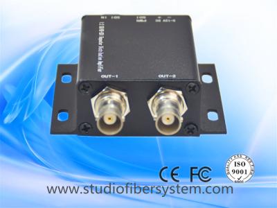mini aluminum 1x2 3g/hd/sd sdi splitter for 1ch sdi input and 2 sdi output