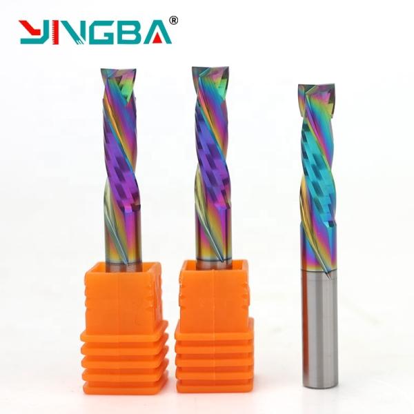 Yingba Hot Sale DLC Coating Cnc Router Bits for Wood Cutting Inserts Carbide Nano Coating Compression up Cut Down Milling Cutter