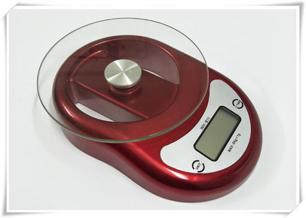 Round Tempered Glass Electronic Kitchen Scales With 120 Seconds Automatic Shut - Off