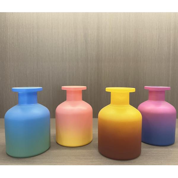 50 ml 100 ml de vidrio negro helado Difusor de aceites esenciales botella simple redonda de difusor de caña