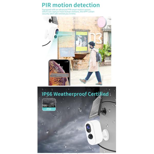 SDW-1 Home Outdoor no wires Ip66 Wireless 1080p Ip MINI Security Surveillance Solar Wifi Camera(SDW-1)