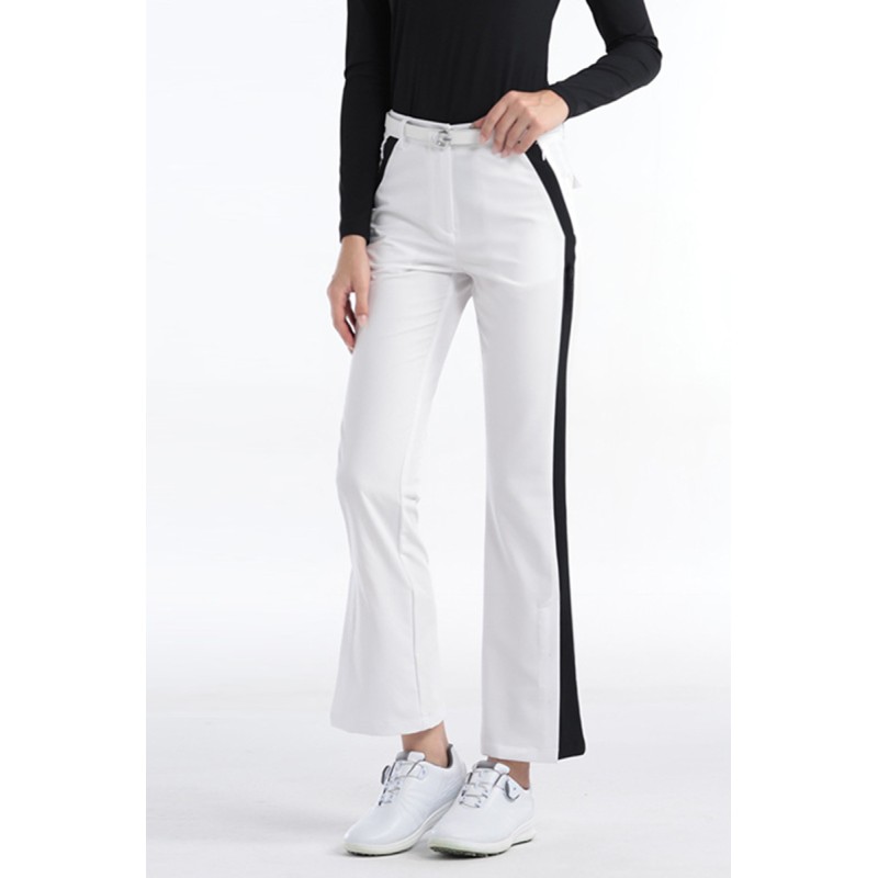 Custom OEM Women Slim Flare Golf Pants Split Hem Sport Pants Invisible Zipper Pockets