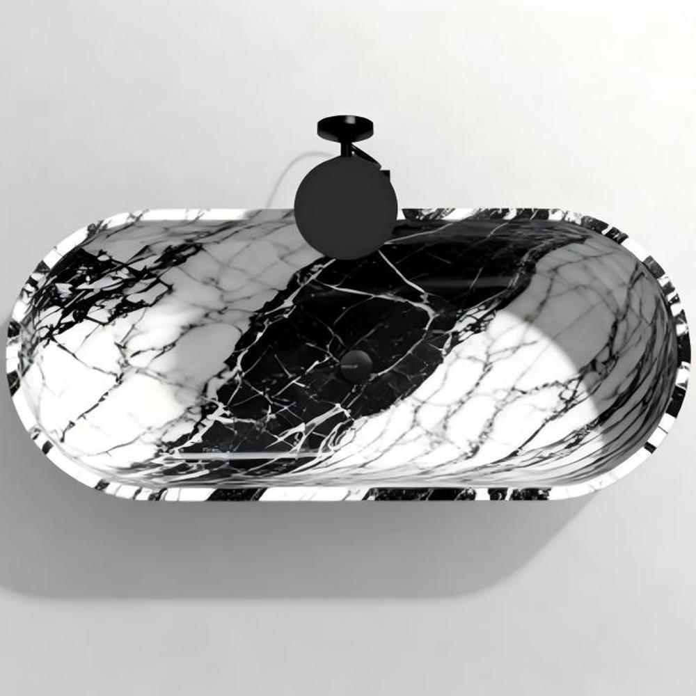 1500mm Double Slipper Stone Freestanding Bathtub Designer Marble
