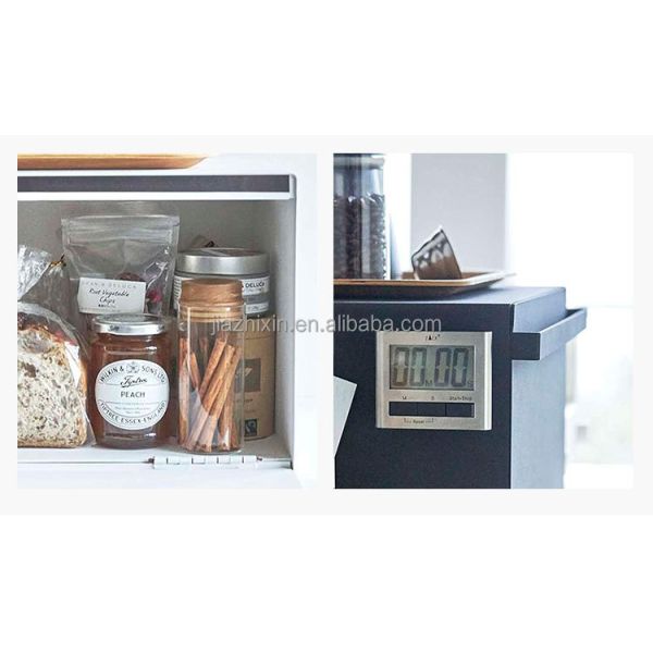 Cabinet Living Room Magnetic Door Steel Stacking Bread Boxs Coffee Machine Organize Rack Kitchen Countertop Spice Storage Shelf