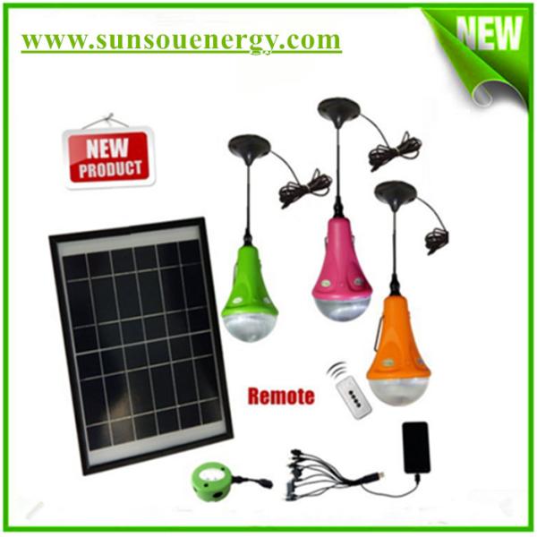 Smart solar lighting system, mini solar emergency hom lighting kits with remote controller for hot sale