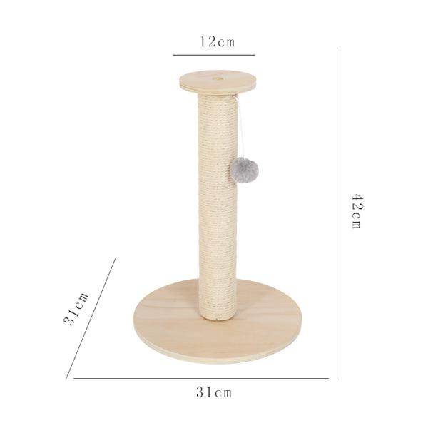 Interactive Cat Toy Wood Small Cat Tree Sisal Vertical Scratcher for Indoor Cats