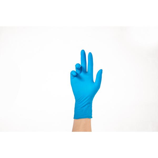 Blue Kitchen Chemical Resistant Disposable Nitrile Gloves 9inch Non Medical