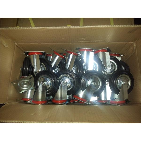 4'' Rubber Wheel For Trolley Cart Casters Industrial Caster Wheels