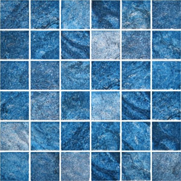 Mosaico cerámico de color azul y verde de 48x48cm para piscina