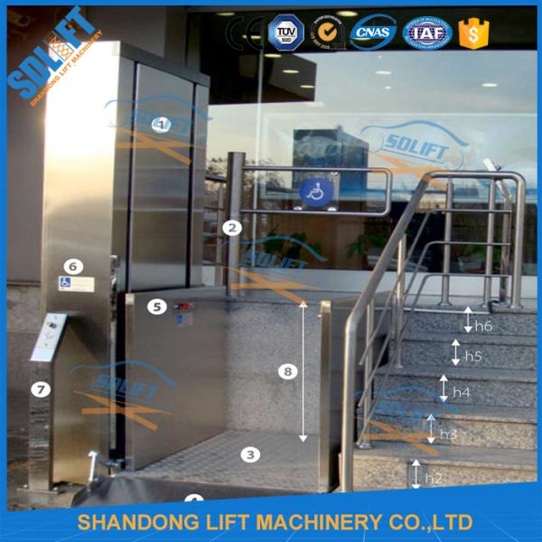 Емкость загрузки поднимаясь оборудования 300кгс инвалидности нержавеющей стали на открытом воздухе гидравлическая