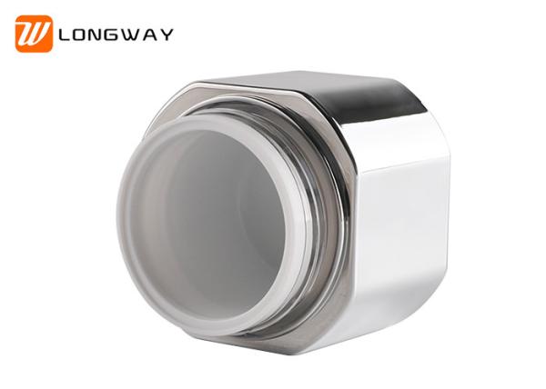 50g Luxury Electroplated bottle Cosmetic Packaging Jar personal care cream jar with pp Spoon