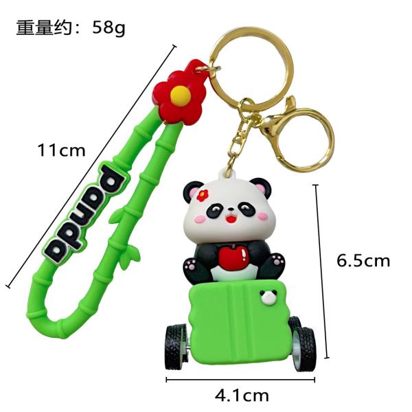 Pendentes de chaveira de silicone para carteira, lindos feitiços de chaveira Panda