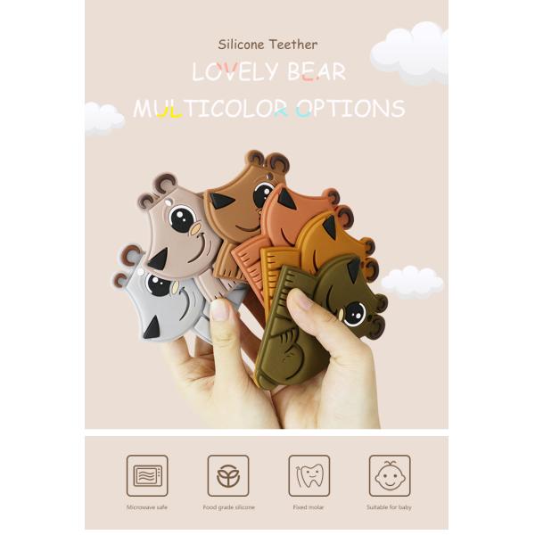 Младенец Teether BPA свободное Eco силикона качества еды медведя дружелюбное