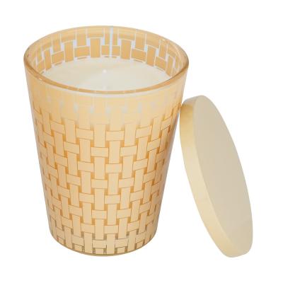 Vaso de vidro Velas perfumadas Requisitos do cliente Decoração de luxo para a casa Velas de cera de soja em vasos de vidro coloridos