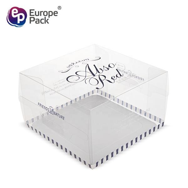 Custom Clear Wedding Birthday Party PET cake box square shape plastic cake box packages