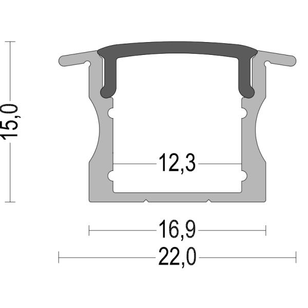 W50*H35 Surface mounted Black Led Aluminum profile with Black PC Cover LED Strip extrusion profile