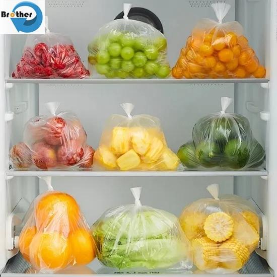 HDPE/LDPE Shopping Clear Flat Poly Storage Packaging Food Bags on Roll for Supermarket