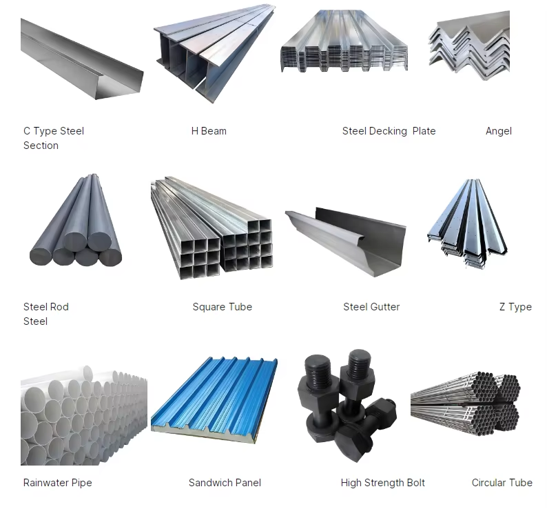 Modern Clear Span Prefab Steel Garage Steel Structure Workshop Warehouse Shed Supermarket