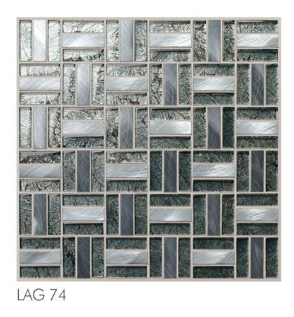 fireplace backsplash tile aluminum mix glass mosaic tile LAG74