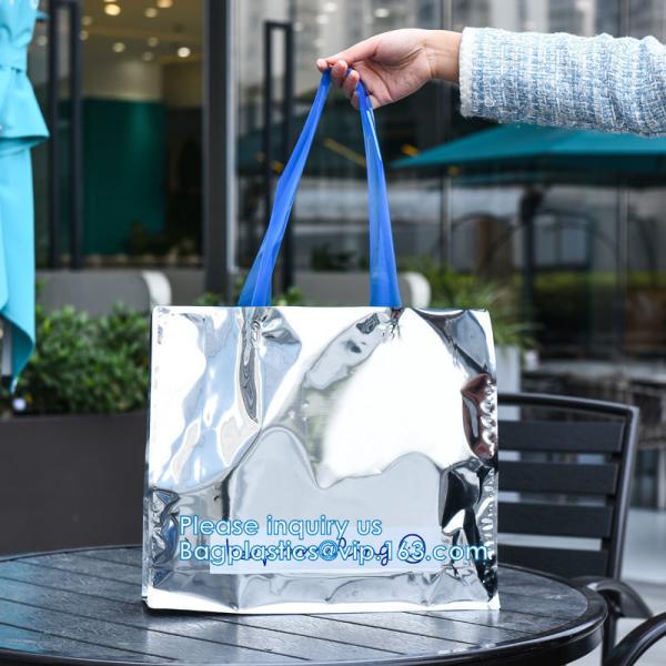 PVC Lazaer Tote Bag, Holographic Rainbow Work Bag, Hologram, fashion bag, jewelry bag, Stadium Outdoor Beach