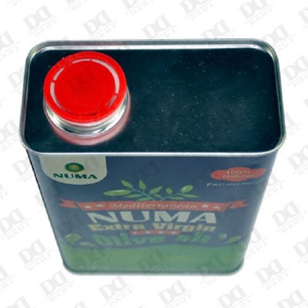 DADI Rectangle 1 Litre Food Oil Can 1000ml Peanut Oil Tin Cans Glossy Surface