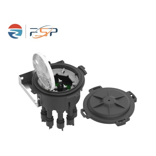 Cierre de empalme de fibra óptica pre-conectada de 8 puertos para aplicaciones FTTX en negro