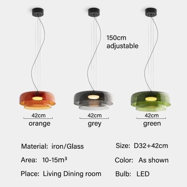Simple Vintage Glass Lampshade Pendant Lamps Minimalist Dining Room Cafe Bar LED Chandelier (WH-AP-674)
