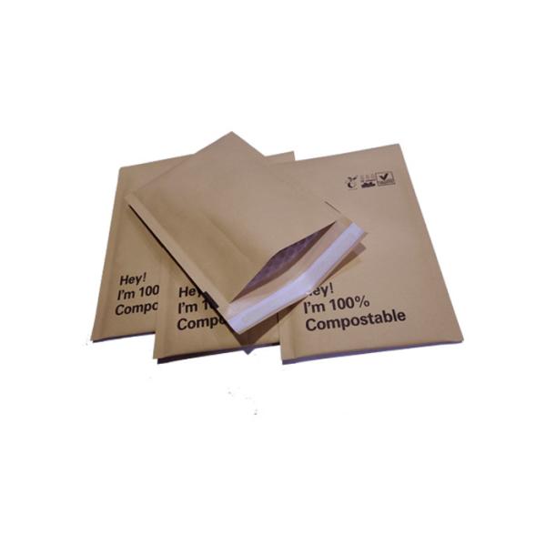 Kraft Bubble PBAT Biodegradable and Compostable Bags With Self Sealing