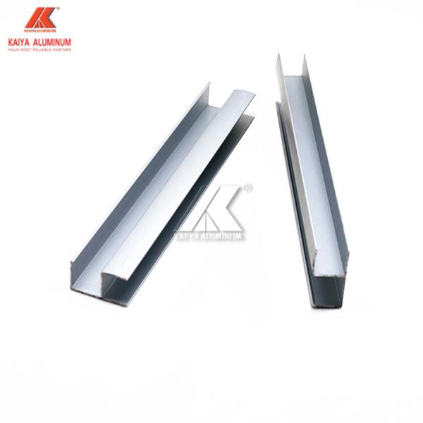 Anodized Silver F Shaped Furniture Aluminium Profiles For Cabinet Wardrobe