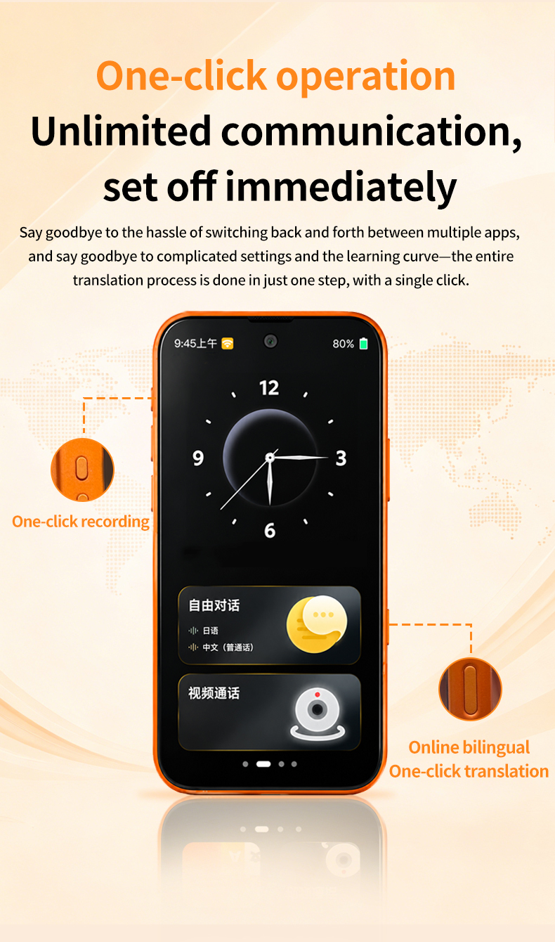 4G SIM Card Portable Smart Global Voice Translator Machine Offline Language Translation Device